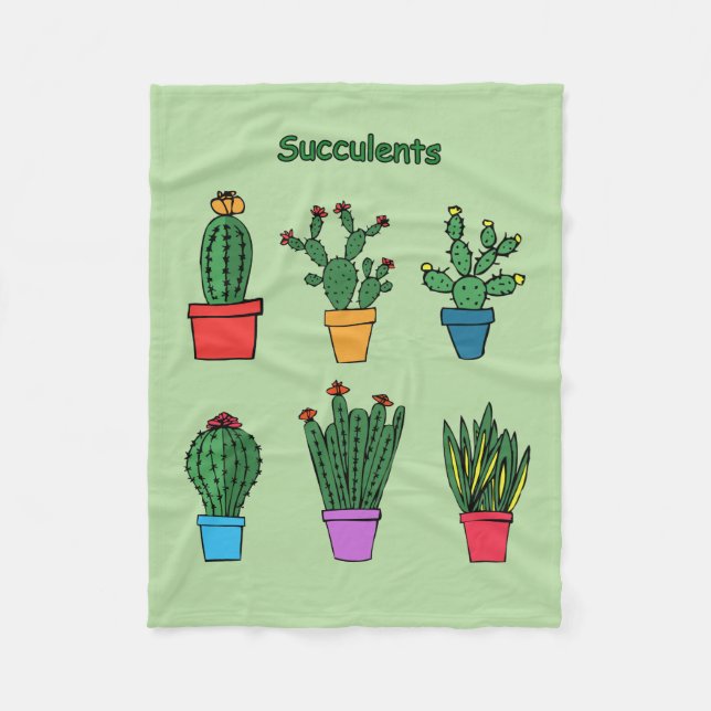 Sukkulenten #1 fleecedecke (Vorderseite)