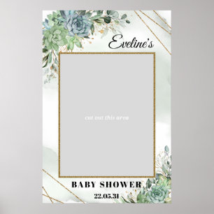 Sukkulenten Eukalyptus Gold Baby Shower Fotoprop Poster