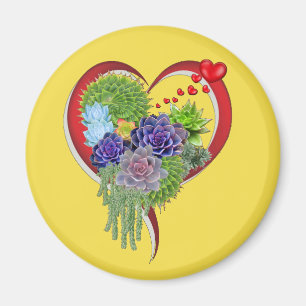 Sukkulenten-Hochzeitsliebhaber-Strauß Magnet