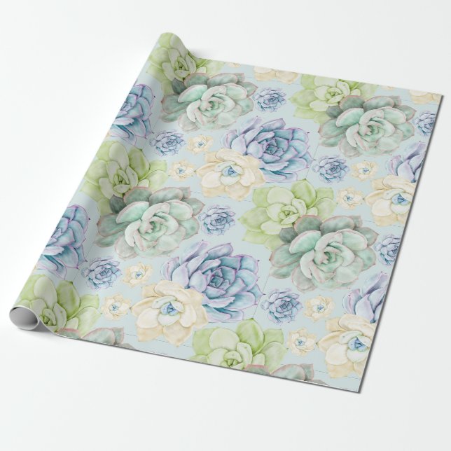 Sukkulenten-Muster-Geschenkpapier Geschenkpapier (Ungerollt)