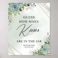 Sukkulenten Raten Sie, wie viele Küsse im Glas sin