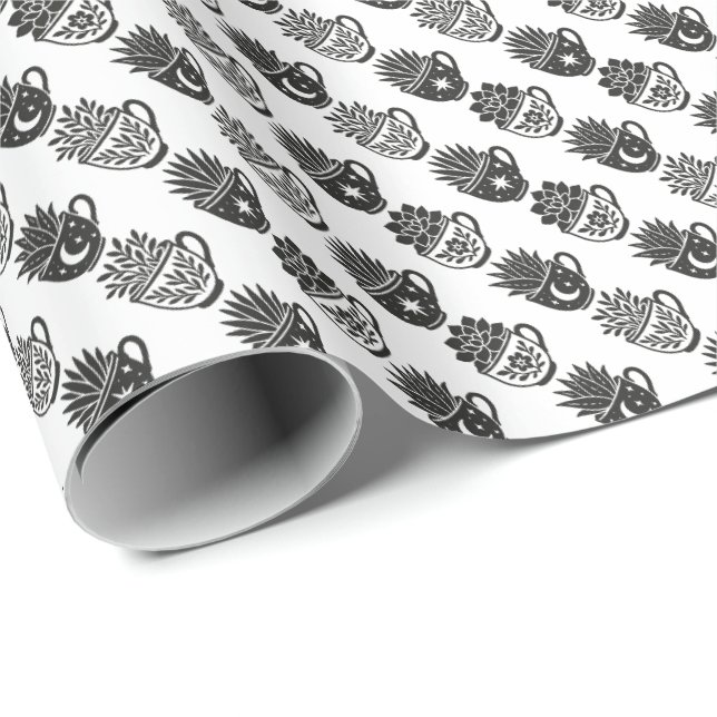 Sukkulenten Tassen Geschenkpapier (Rolleneckpunkt)