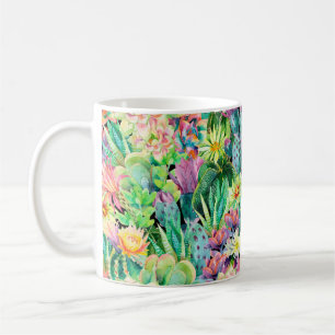 Sukkulenten- und Kaktusgartenmuster Kaffeetasse