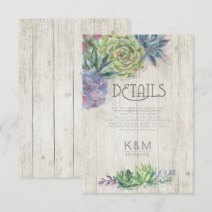 Sukkulenten und rustikale Holzelemente Einsatz ID5 Einladung
