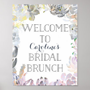 Sukkulenten Willkommen Braut-Brunch-Schild Poster