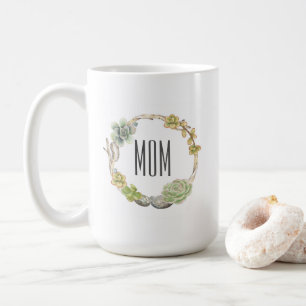 Sukkulenten, Zweige und Steine   Muttertag Tasse