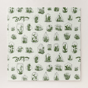 Sukkulentes Florarium: Vintag geometrisches Design Puzzle