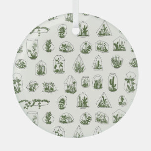 Sukkulentes Florarium: Vintage geometrisches Desig Ornament Aus Glas
