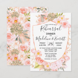 Sukkulentes Wappen Blumenkohl Hochzeit Probe Dinne Einladung