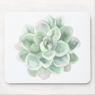 Sukkulentfarbene Grüne Wasserfarbe Elegante Mousepad