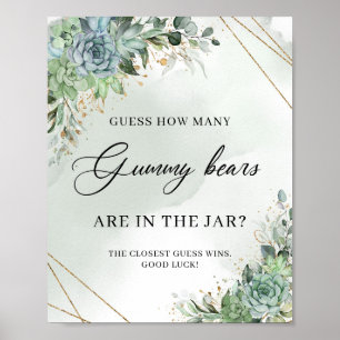 Sukkulentönen schätzen, wie viele Gummibären Poster