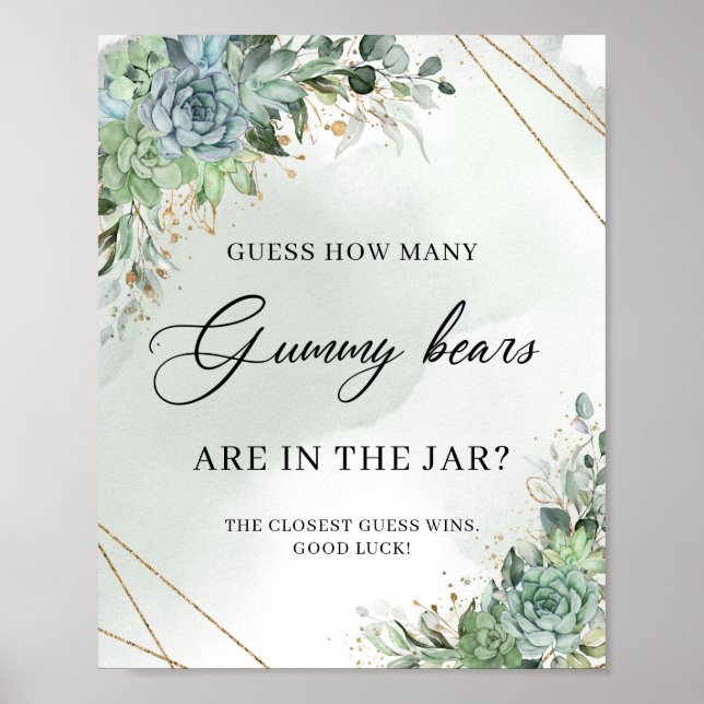 Sukkulentönen schätzen, wie viele Gummibären Poster (Vorne)