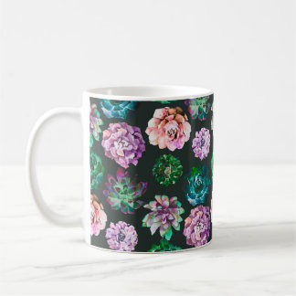 Sukkuline Aquarellmuster Kaffeetasse