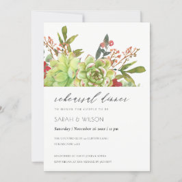 Sukkulturelles Cacti Rote Flora Probe Abendessen Dankeskarte