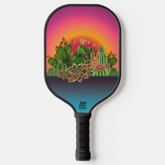 Sukkulturen in Kaffee Cups Kohlenfaser-Verschluss Pickleball Schläger (Vorderseite)