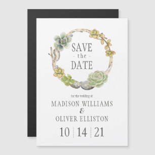 Sukkulturen, Twigs und Steine   SAVE THE DATE Magneteinladung