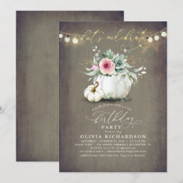 Sukkulturen und Pumpkins fallen Rustikaler Geburts Einladung