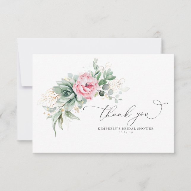 Sukkulturen und rosa Blume Klein Danke (Vorderseite)