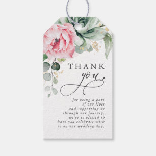 Sukkulturen und rosa Blume Vielen Dank Geschenkanhänger