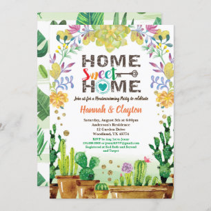 Sukulente Party Einladung zur Erwärmung des Hauses