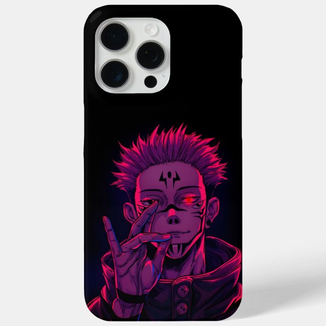 Sukuna Böswilliges Neon Case-Mate iPhone Hülle (Rückseite)