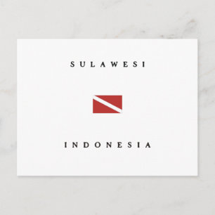 Sulawesi Indonesia Scuba Dive Flag Postkarte