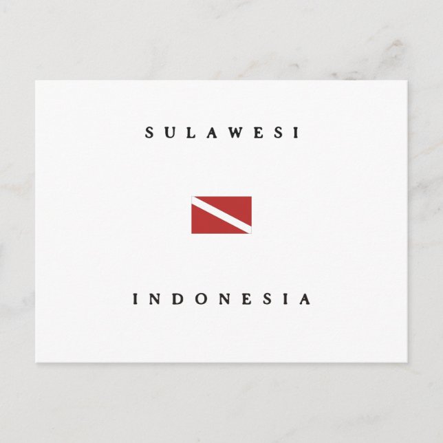 Sulawesi Indonesia Scuba Dive Flag Postkarte (Vorderseite)