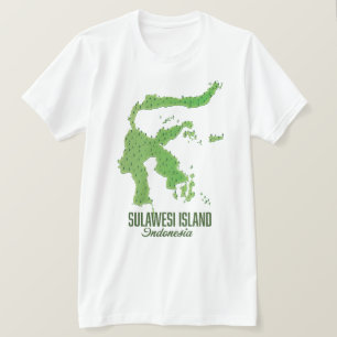 Sulawesi Insel Indonesien Karte T-Shirt