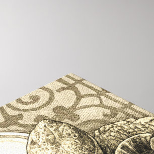 Sulcata-Schildkröte Art Nouveau Tinte Sepia-Zeichn Leinwanddruck