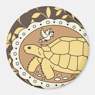 Sulcata Schildkröten-Magnet (braunes Oval) Magnet