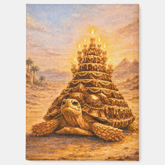 Sulcata Tortoise queen pyramid birthday cake Magnet