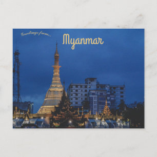 Sule Pagoda im Stadtzentrum Yangon Myanmar Birma Postkarte