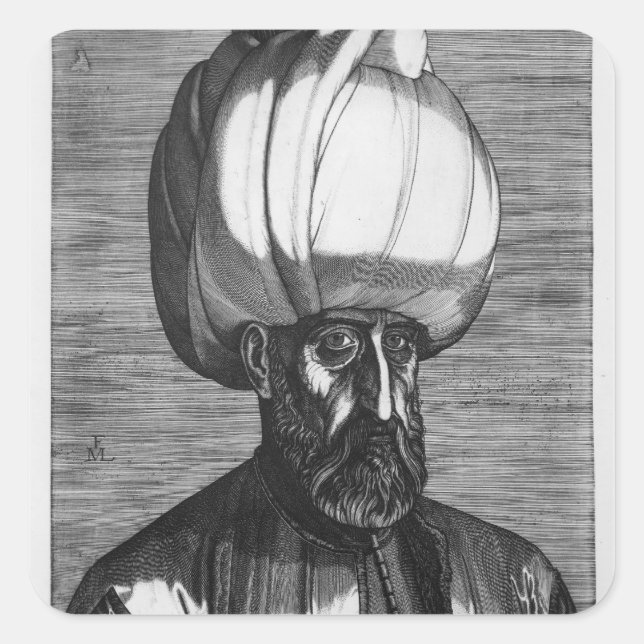 Suleiman der Großartige Quadratischer Aufkleber (Vorderseite)