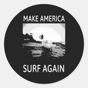 Sulfing Liebhaber  Machen Sie American Surf Wieder Runder Aufkleber