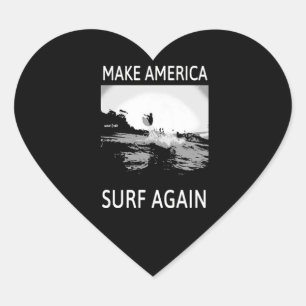 Sulfing Lover Amerikas Surfen wieder Herz-Aufkleber