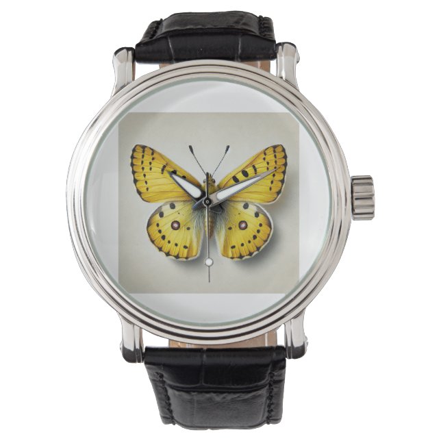 Sulfur Butterfly 131024IREF245 - Watercolor Armbanduhr (Vorderseite)