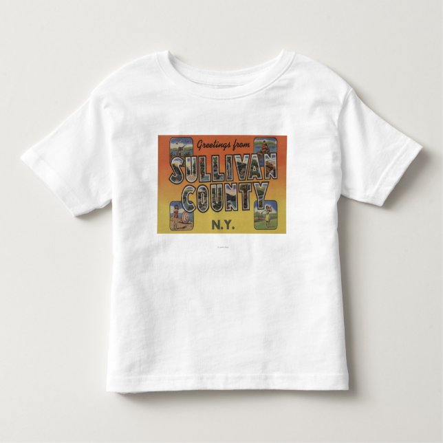 Sullivan County, New York - große Buchstabe-Szenen Kleinkind T-shirt (Vorderseite)