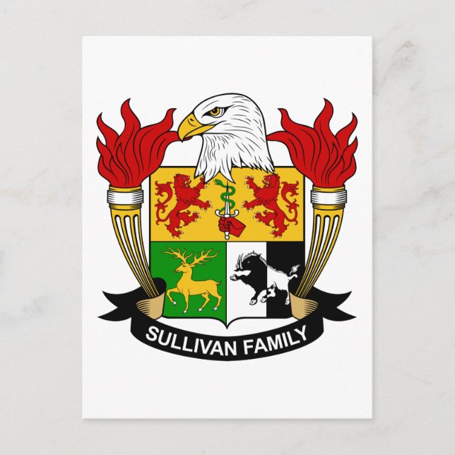 Sullivan Familienwappen Postkarte (Vorderseite)