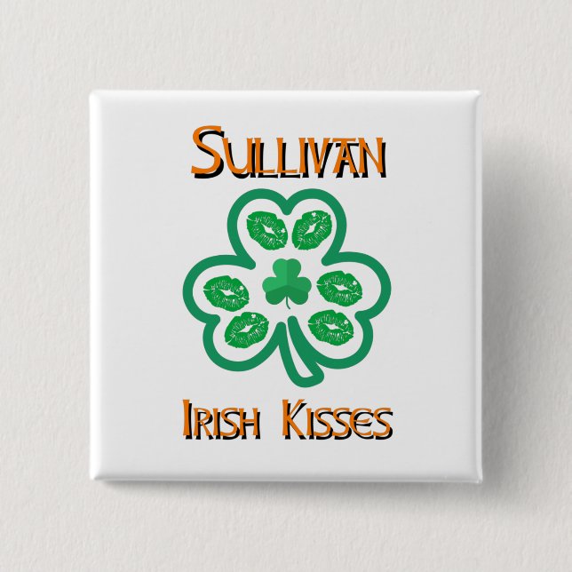 Sullivan Irish Kisses Knopf Button (Vorderseite)
