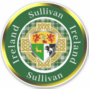 Sullivan Irish Shield/Celtic Cross Personalisiert Aufkleber