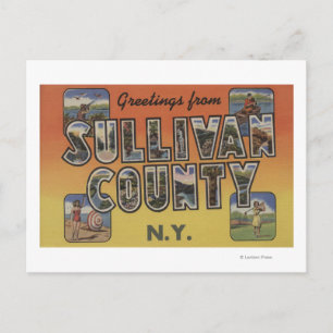 Sullivan Landkreis, New York - Große Briefszenen Postkarte