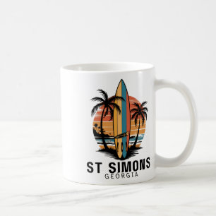 Sullivan's Island South Carolina Retro Surfen Bea Kaffeetasse