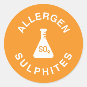 Sulphites Allergen Warnung Runder Aufkleber