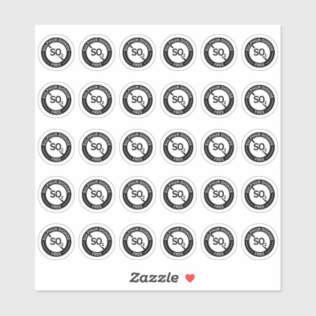 Sulphur Dioxide Free Mini Food Allergy Food Safety Aufkleber (Blatt)