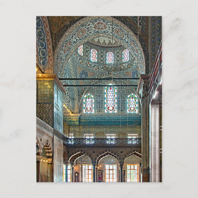 Sultan Ahmed Moschee. Innengestaltung. Postkarte (Vorderseite)