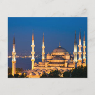 Sultan Ahmed Mosque während der Dämmerung Postkart Postkarte