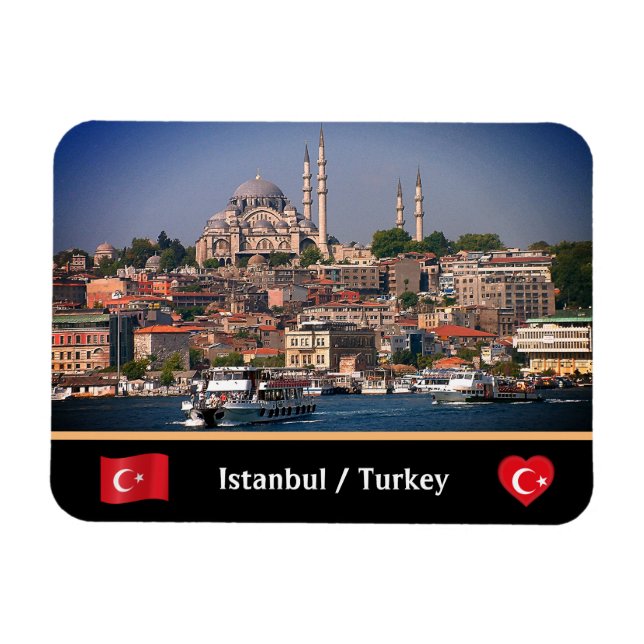 Sultan Ahmed, Panorama von Istanbul, Türkei Magnet (Horizontal)