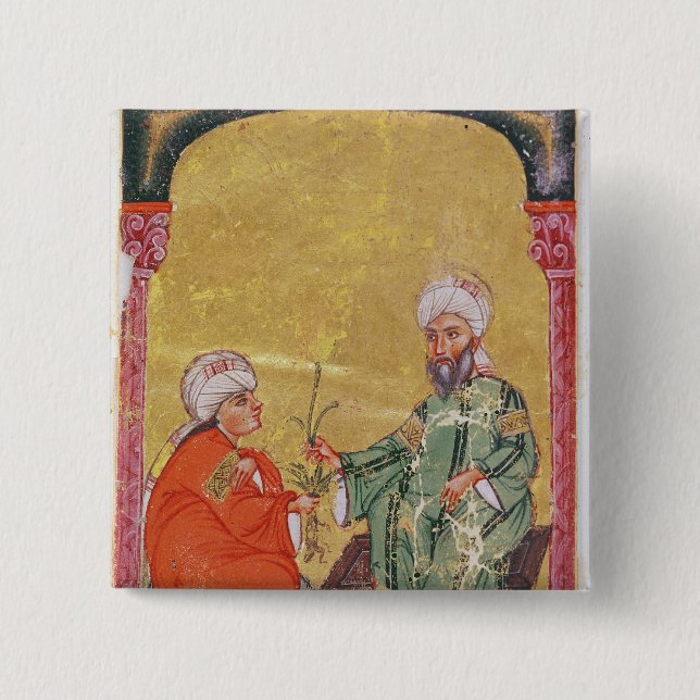 Sultan Ahmet III mit einem seiner Schüler Button (Vorderseite)