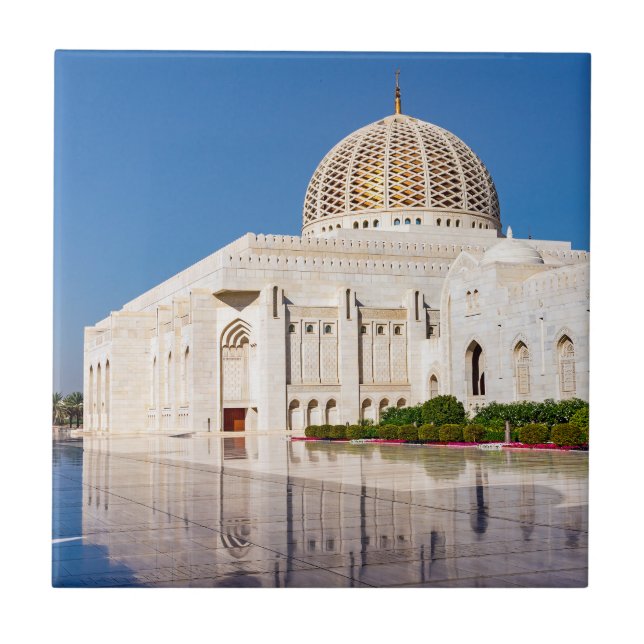 Sultan Qaboos Grand Moschee in Muscat, Oman Fliese (Vorderseite)