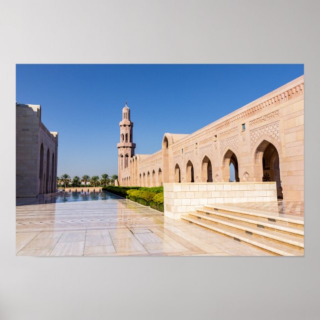 Sultan Qaboos Grand Moschee in Muscat, Oman Poster (Vorne)